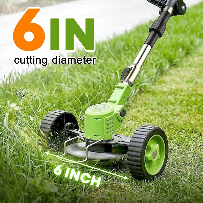 Cordless Weed Wacker with Wheels