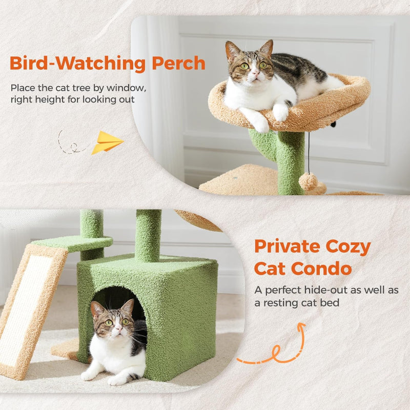 Copaner Cactus Cat Tree for Indoor Cats