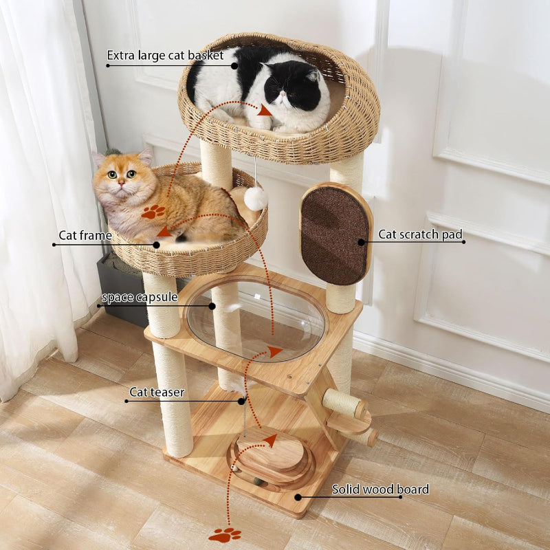 Copaner Heavy-Duty Modern Cat Tree 50 Inch