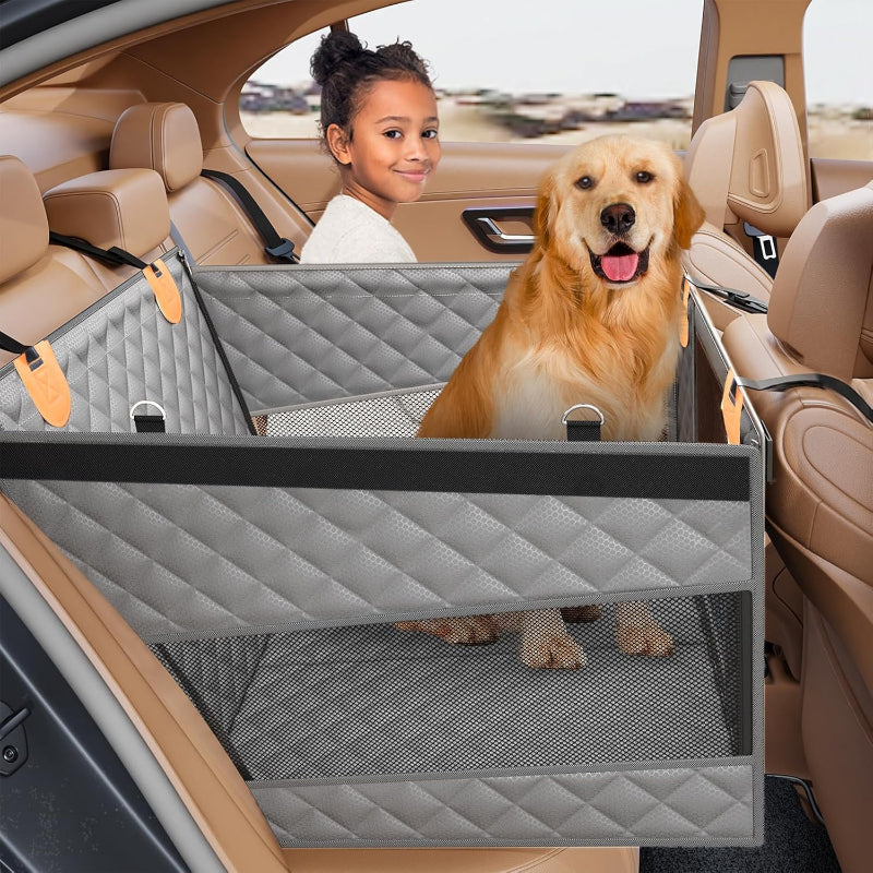 copaner Dog Car Seat with 3 Mesh Windows, Waterproof With Hard Bottom