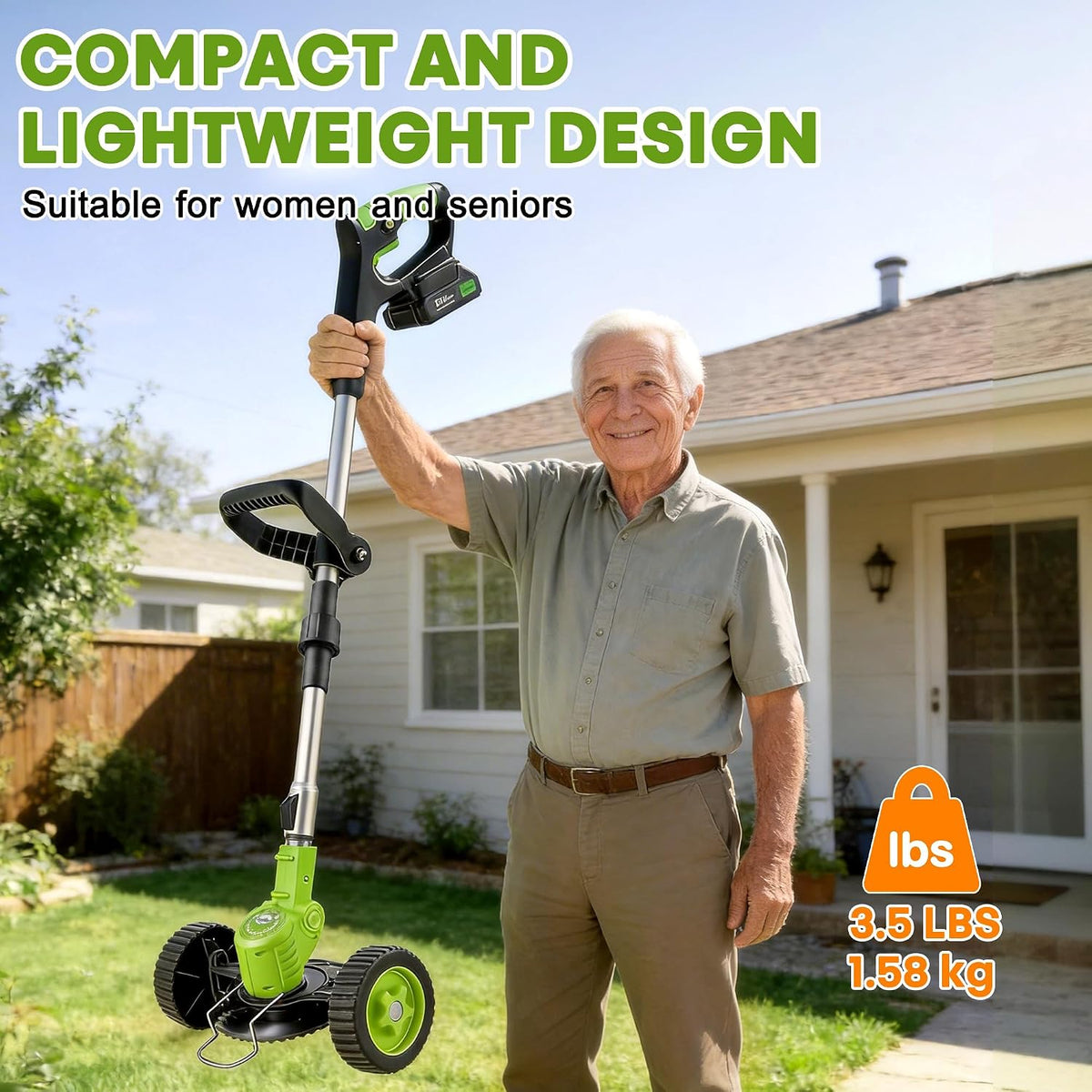 Cordless Weed Wacker with Wheels