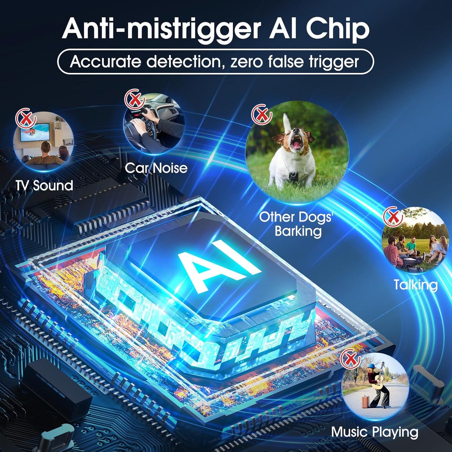 1S Stop Barking Smart Dog Bark Collar, Humane Anti Barking Device