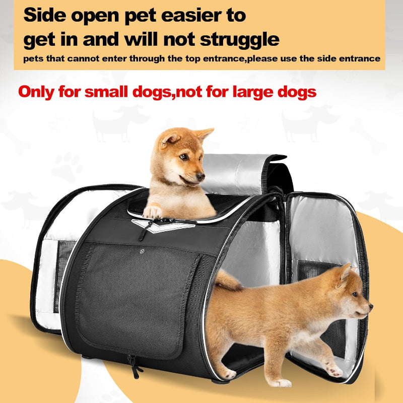 Waterproof  Dog Bike Basket Foldable Pet Bike Carrier Backpack with Safety Strap