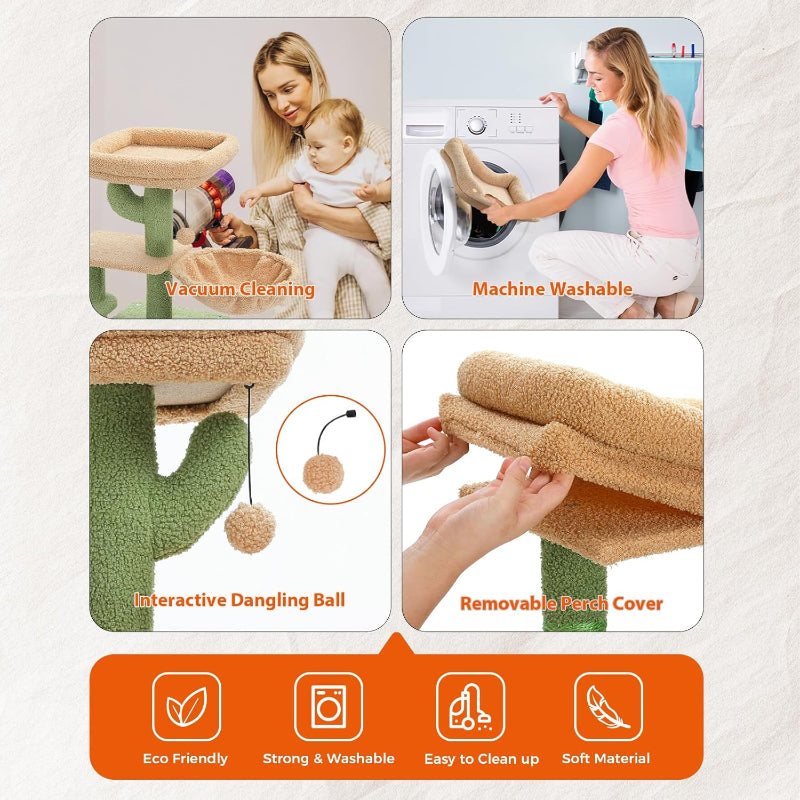 Copaner Cactus Cat Tree for Indoor Cats