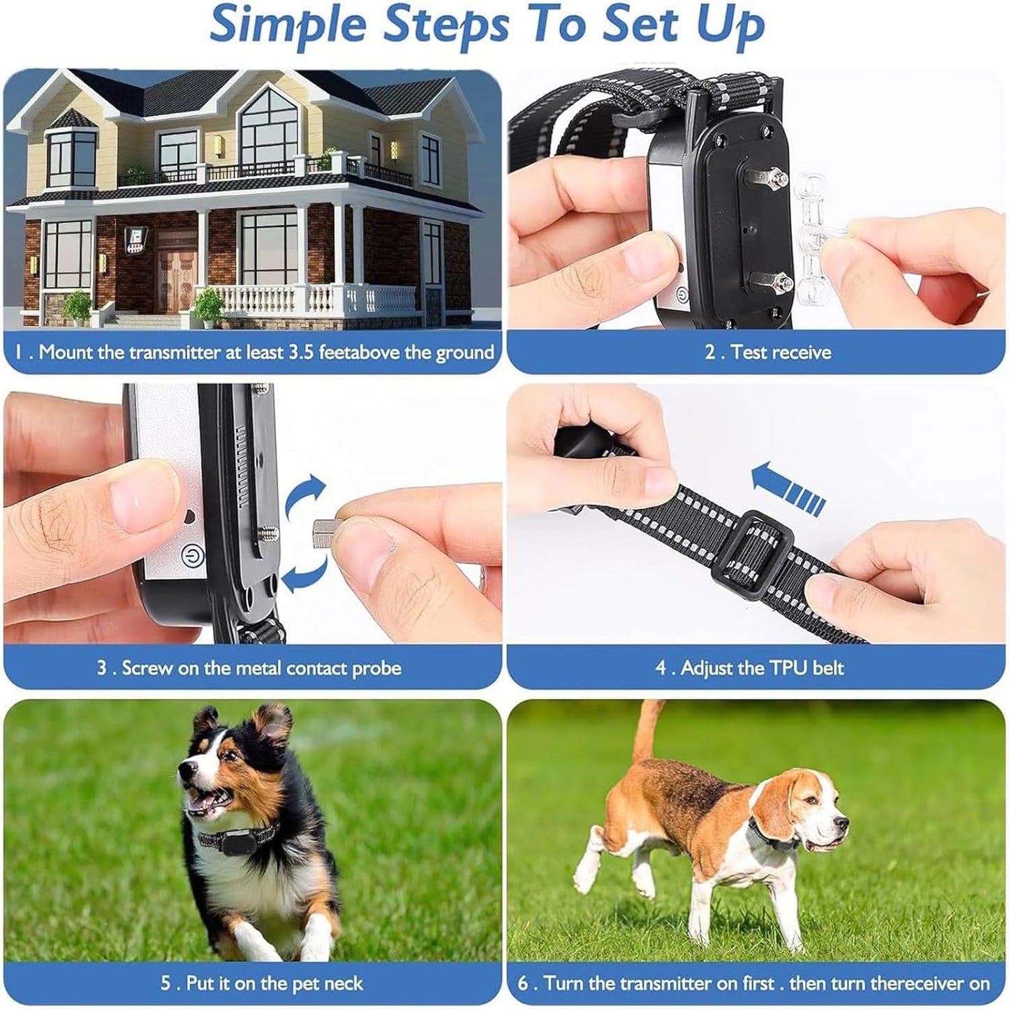 Wireless Dog Fence, Electric Dog Fence & Remote Training Shock Collar 2-in-1