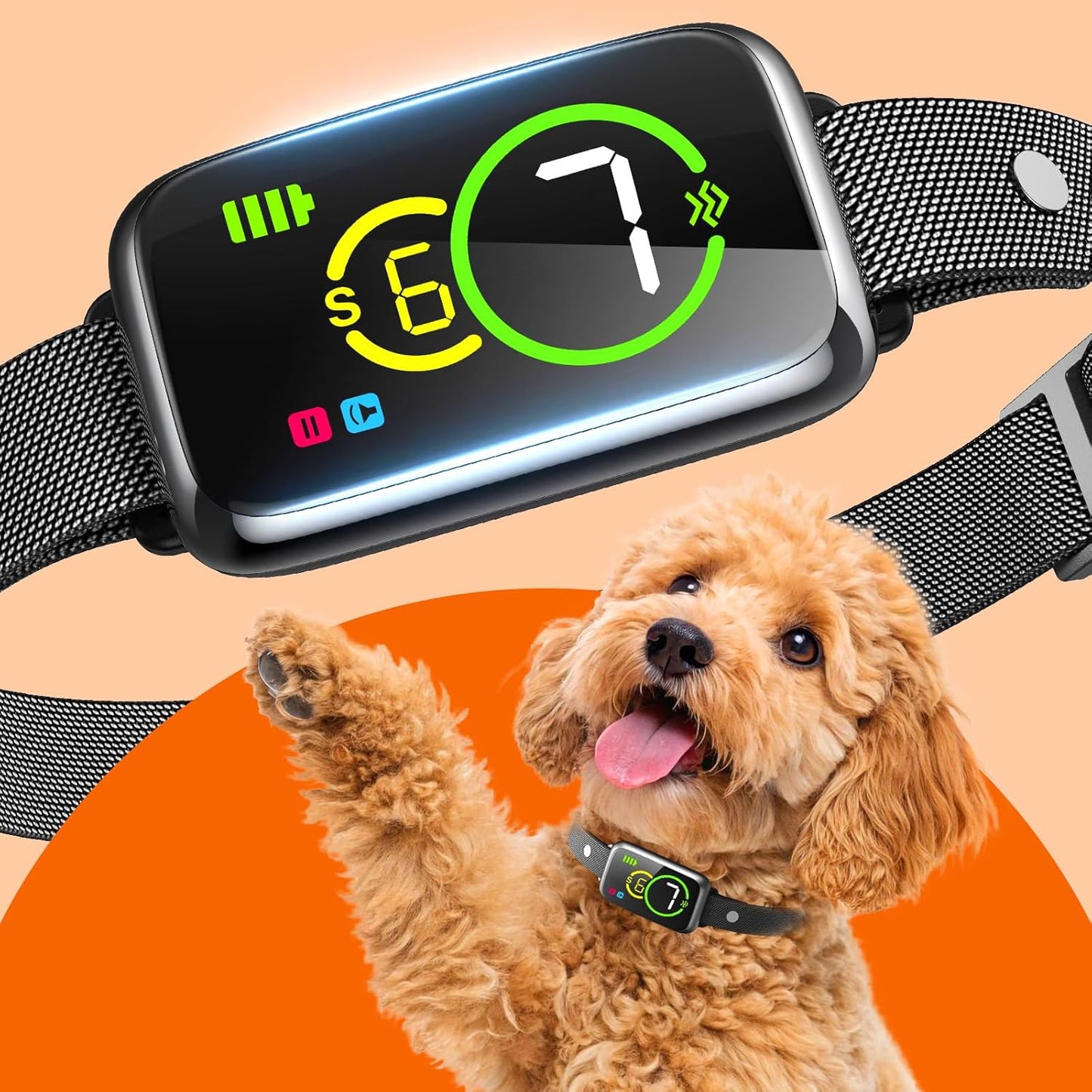 1S Stop Barking Smart Dog Bark Collar, Humane Anti Barking Device