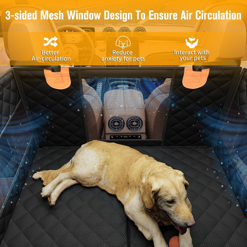 Dog Car Seat with 3 Mesh Windows, Waterproof With Hard Bottom