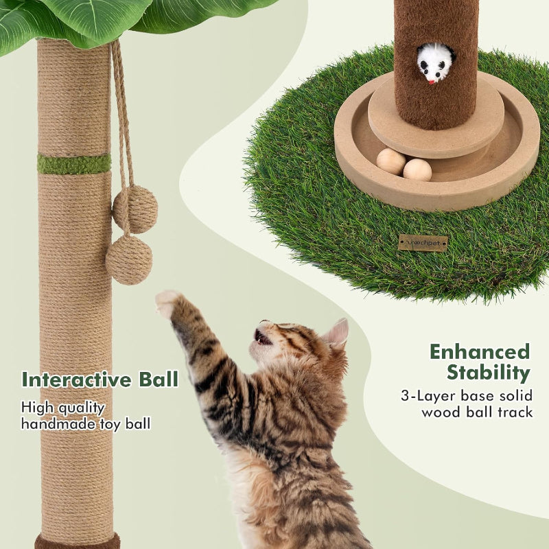 copaner Cat Scratcher Tree 35'' Tall for Indoor Cats with Cat Toy Mouse Hole