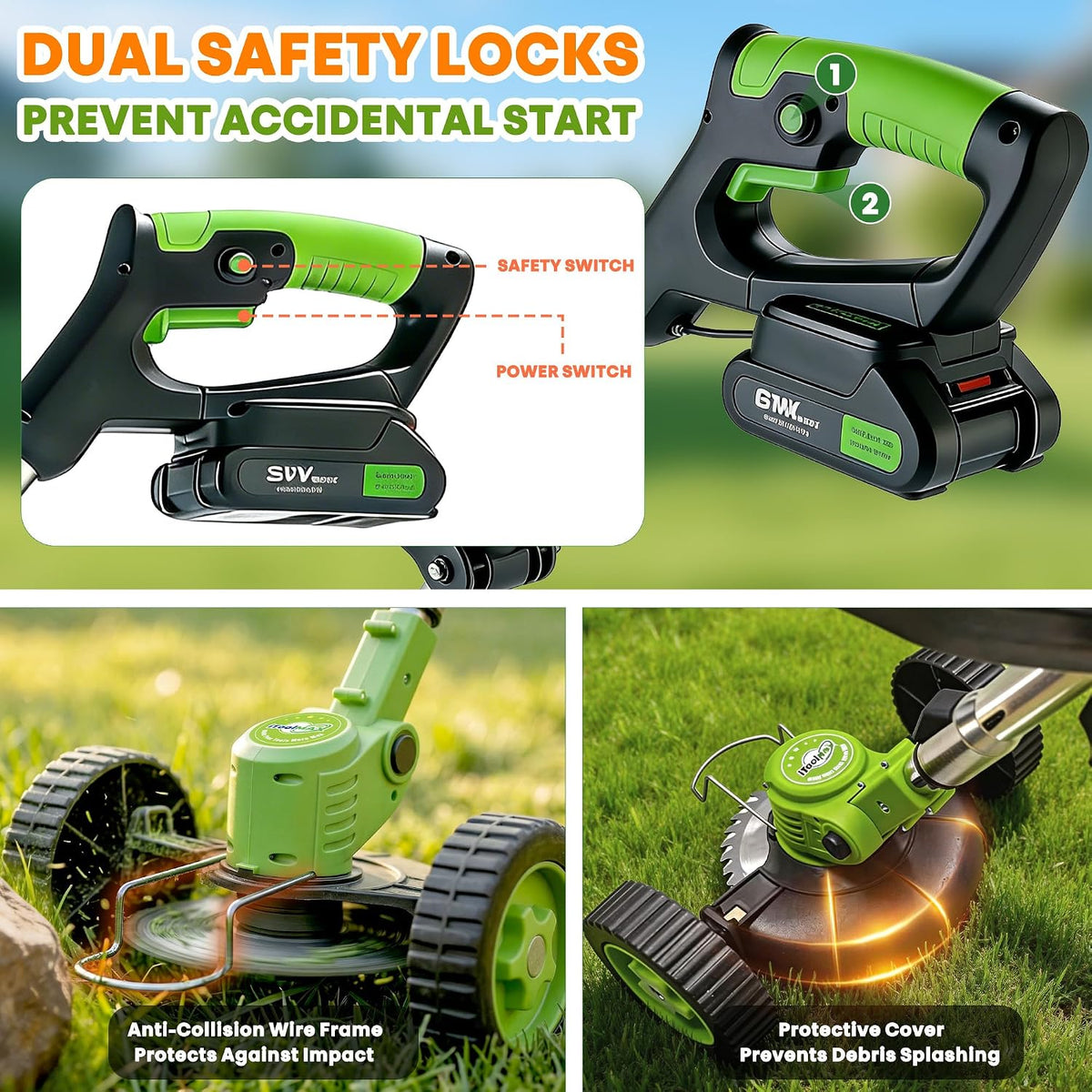 Cordless Weed Wacker with Wheels