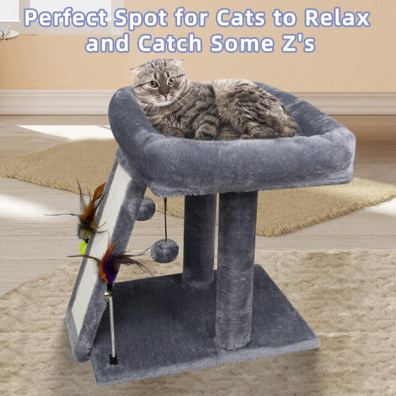 Cat Tree Tower with Cat Scratching Post & Playful Toy Balls