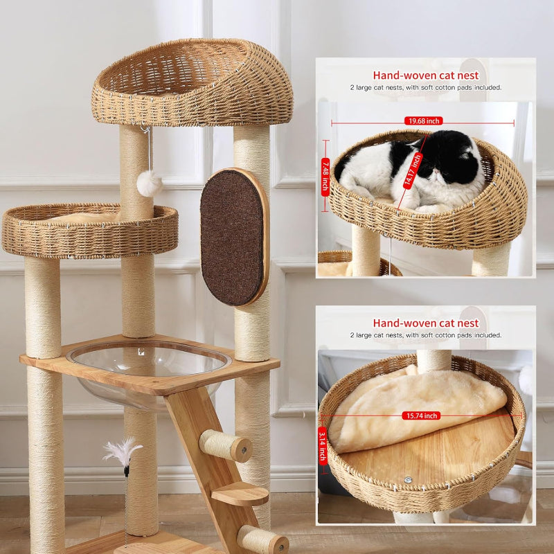 Heavy-Duty Modern Cat Tree 50 Inch