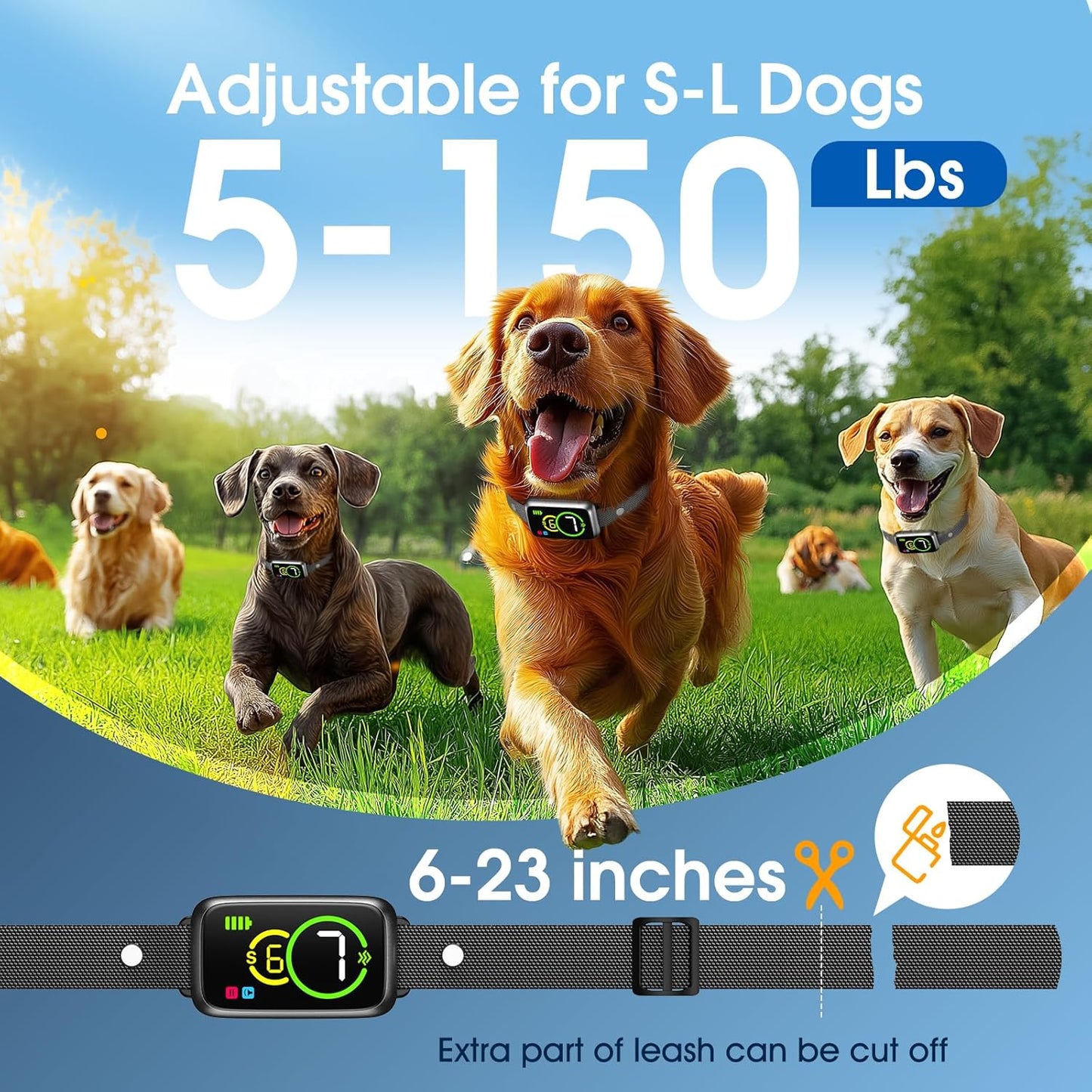 1S Stop Barking Smart Dog Bark Collar, Humane Anti Barking Device