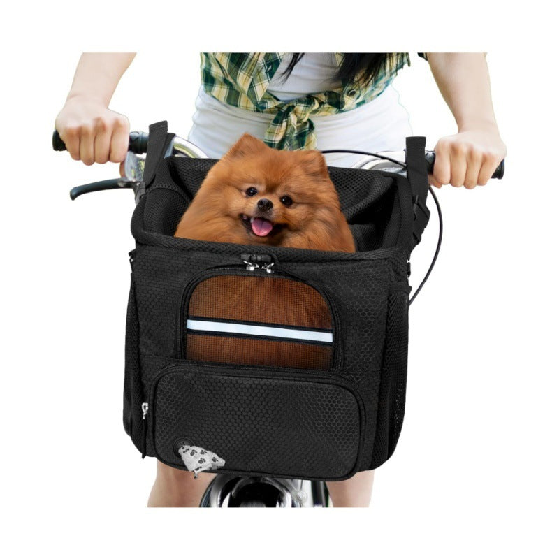 copaner Dog Bike Basket, Soft-Sided Ventilated Dog Bike Carrier Backpack