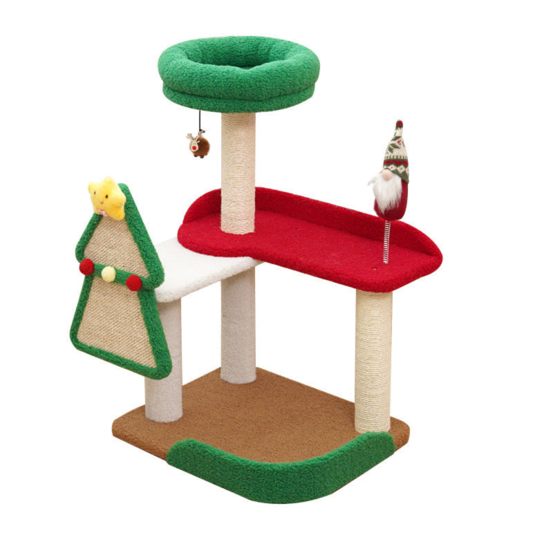 Christmas Cat Tree with Cat Scratching Post for Indoor Cats