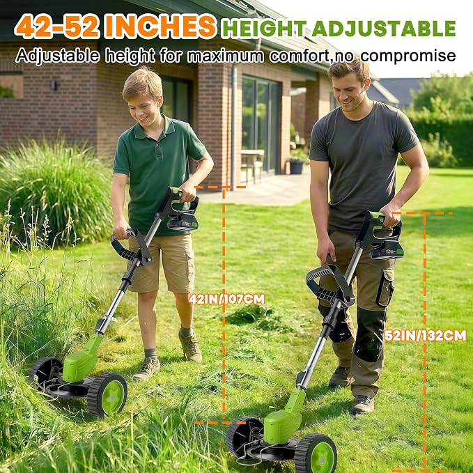 Cordless Weed Wacker with Wheels