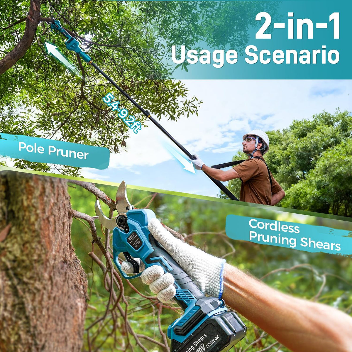 2-in-1 Cordless Electric Pruning Shears