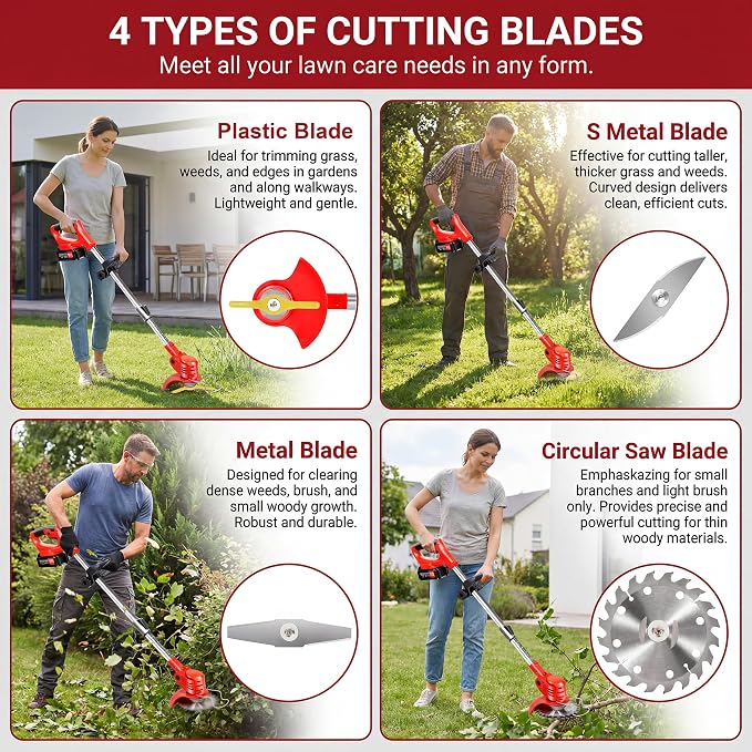 Cordless Weed Wacker with Wheels