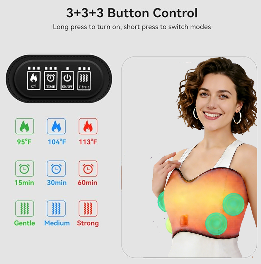 Chest Breast Vibration & Herbal Heating Pad