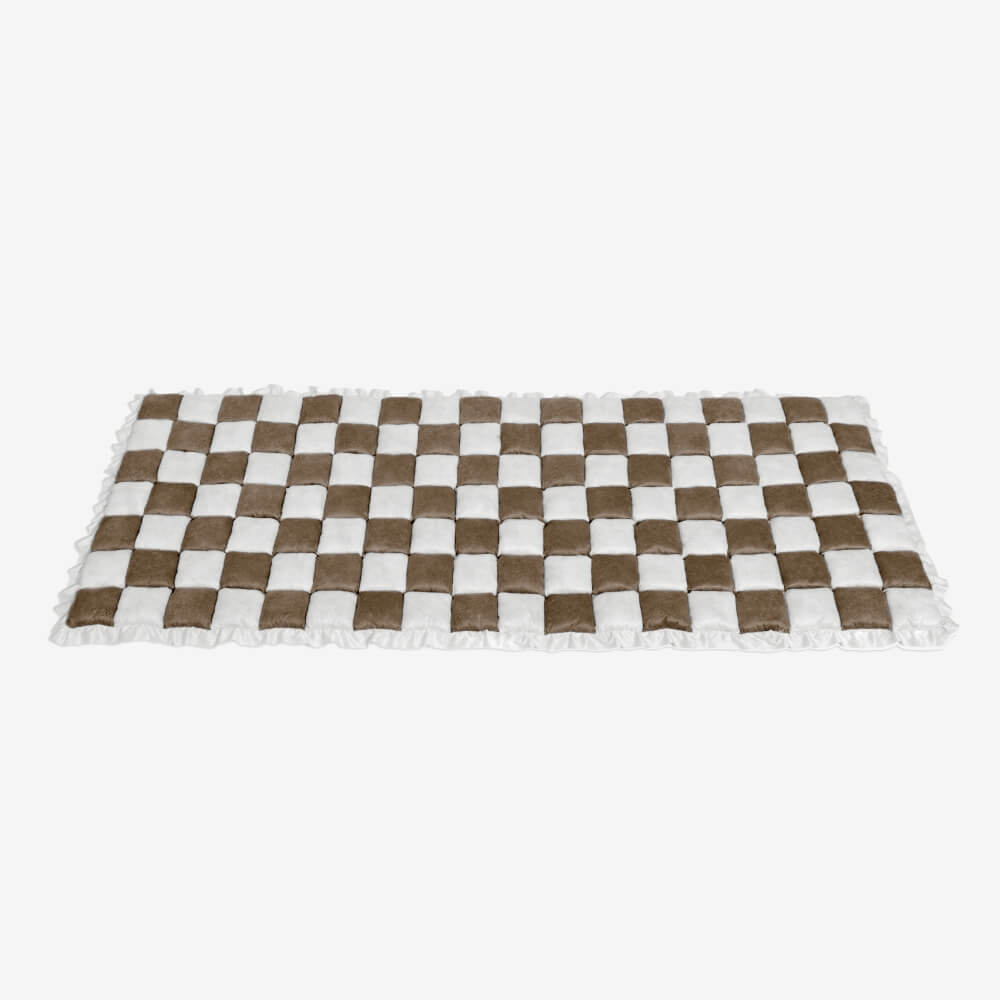 Pet Dog Mat Bed  Large Plaid Square Fuzzy Couch Cover