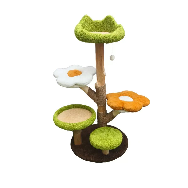Flower & Wood Cat Tree