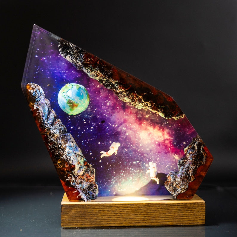 Space epoxy resin lamp Universe Lamp, Galaxy Resin Night Light