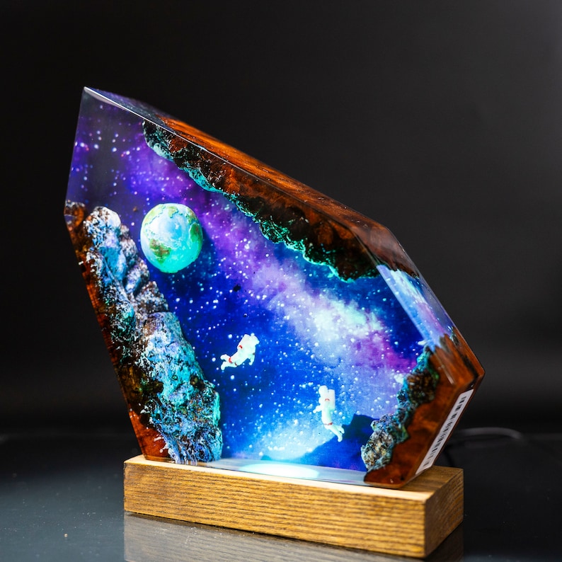 Space epoxy resin lamp Universe Lamp, Galaxy Resin Night Light