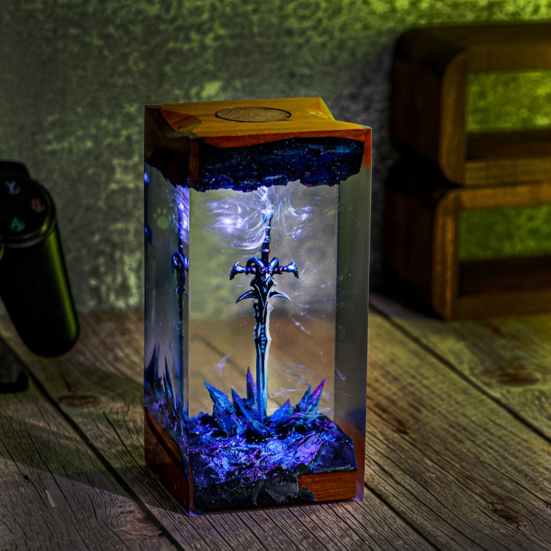 Handmade Wow Sword Night Light War Sword Headphone Stand King Sword Legend sword