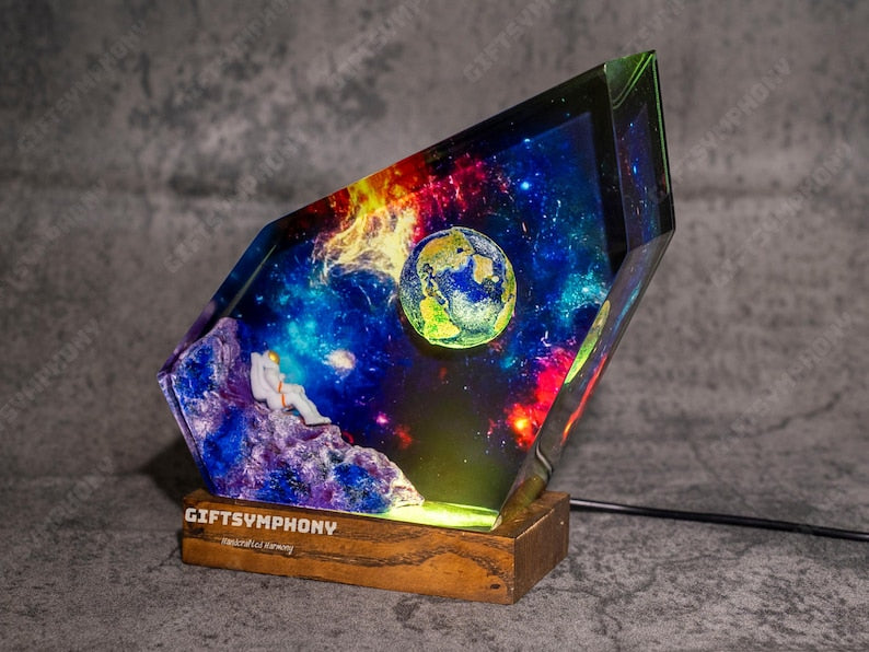 Space epoxy resin lamp Universe Lamp, Galaxy Resin Night Light