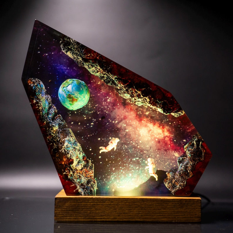Space epoxy resin lamp Universe Lamp, Galaxy Resin Night Light