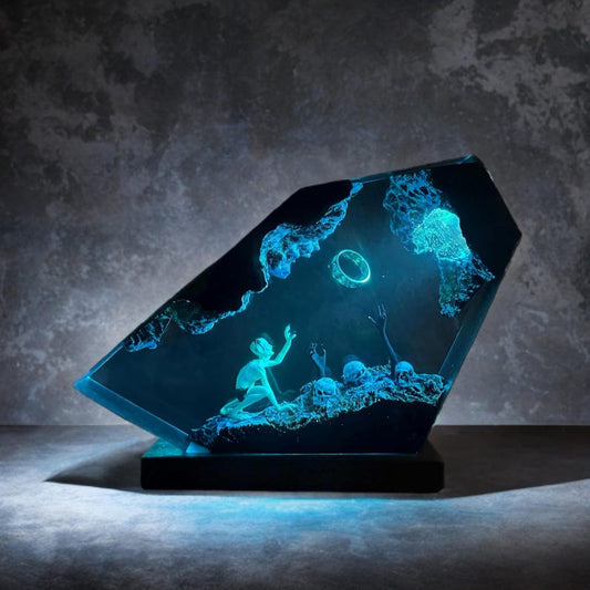 Power Ring Epoxy Resin Lamp, Handmade Resin Lamp, Custom Resin Epoxy Lamp, Custom Night Light