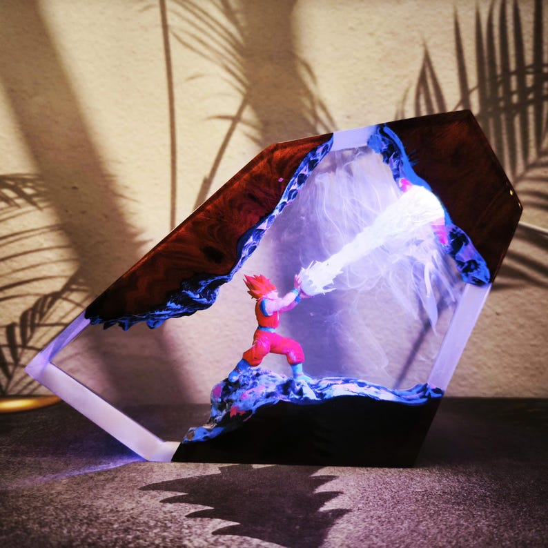 S.o.n Go.ku Resin Lamp, Anime Gift, Resin Night Light, Anime Epoxy Lamp