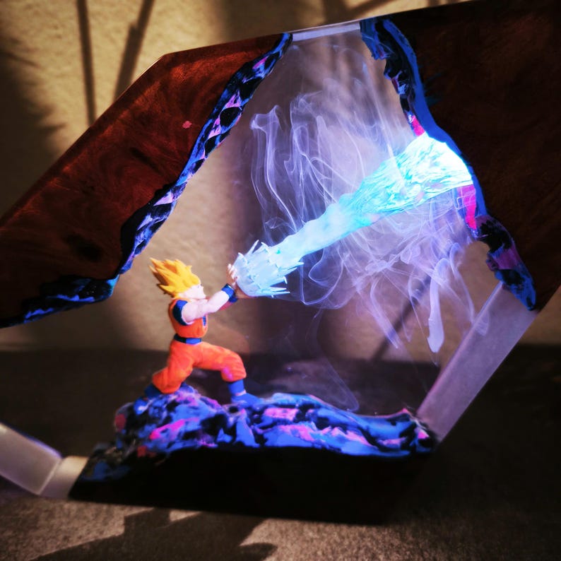 S.o.n Go.ku Resin Lamp, Anime Gift, Resin Night Light, Anime Epoxy Lamp