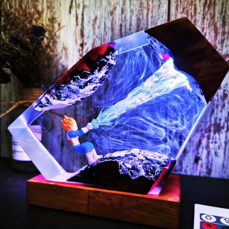 S.o.n Go.ku Resin Lamp, Anime Gift, Resin Night Light, Anime Epoxy Lamp