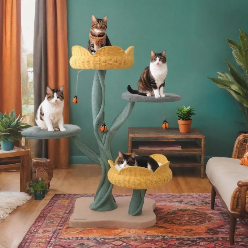 Yellow Tulip Cat Tree
